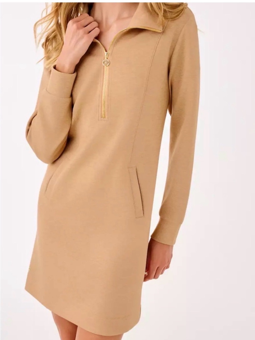 Lilly Pulitzer Eleni UPF 50+ Quarter-Zip Sweatshirt Dress - S - NWOT